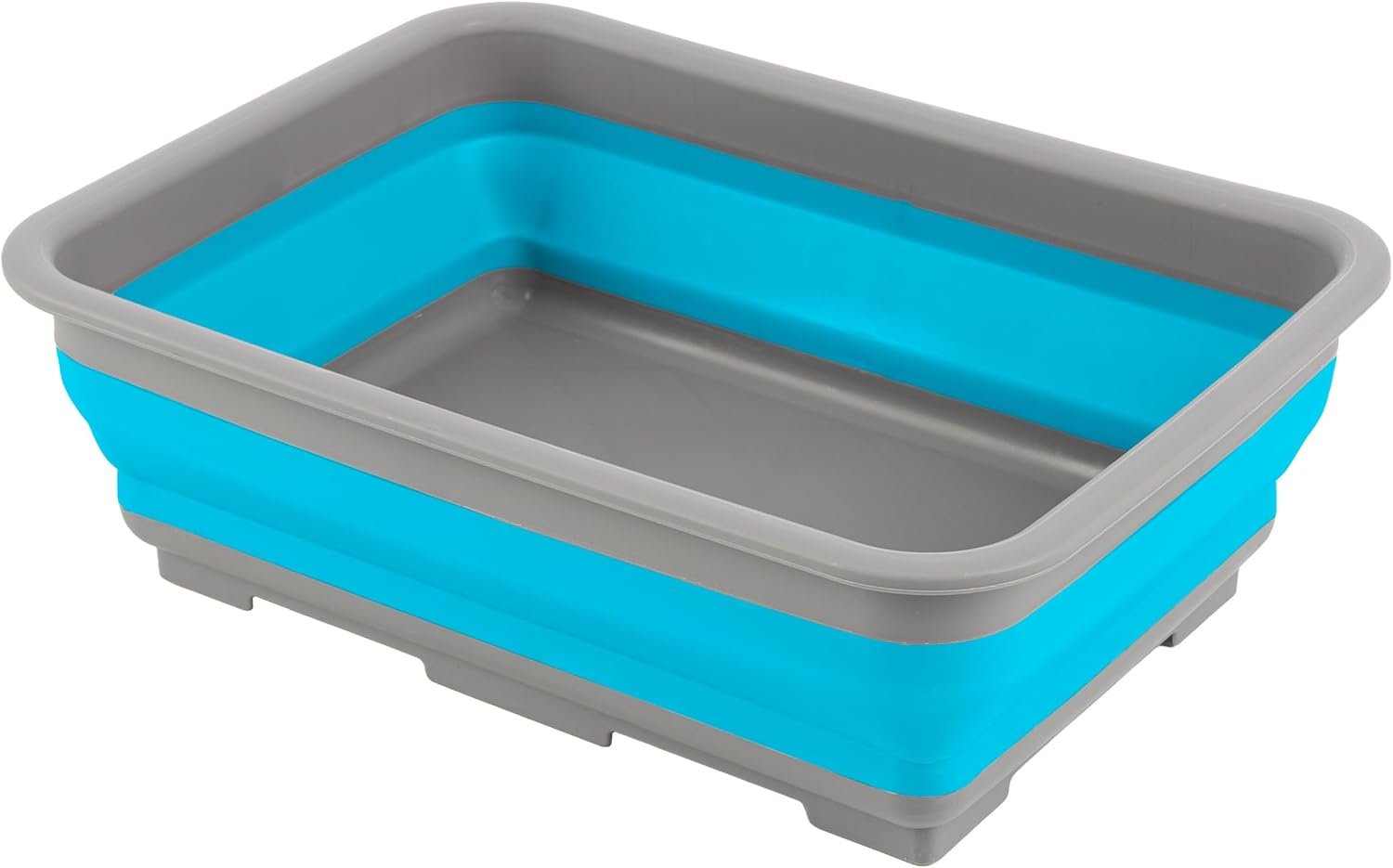 Collapsible Bucket for Cleaning - 7.27L Foldable Wash Bin Dish Tub - Collapsible Wash Basin or Camping Sink for Beach, Tailgating, or Soaking Laundry - Cleaning Supplies by (Blue)