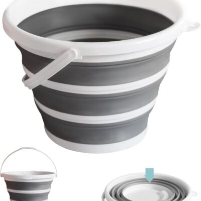 Collapsible Water Bucket (10L / 2.6 Gal) – Portable, Easy to Carry & Store, Ideal for Car Wash, Cleaning, Camping, Fishing and Outdoor Activities with Collapsible Handle Design